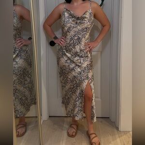 Snake Print Midi Dress